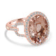 5.69ct Morganite Ring with 0.44tct Diamonds set in 14K Rose Gold