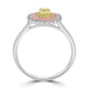 0.27ct Yellow Diamond Ring with 0.29tct Diamonds set in 18K Two Tone Gold