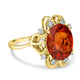 2.80ct Citrine Ring with 0.10tct Diamonds set in 14K Yellow Gold