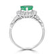 1.35ct Emerald Ring with 1.14tct Diamonds set in Platinum