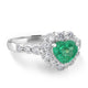 1.35ct Emerald Ring with 1.14tct Diamonds set in Platinum