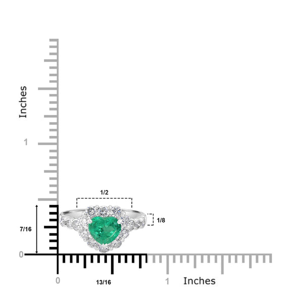 1.35ct Emerald Ring with 1.14tct Diamonds set in Platinum