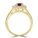 0.67ct Ruby Ring with 0.48tct Diamonds set in 14K Yellow Gold