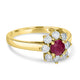 0.67ct Ruby Ring with 0.48tct Diamonds set in 14K Yellow Gold