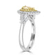 0.51tct Yellow Diamonds Rings with 0.82tct white diamonds set in 14kt two tone gold