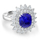 4.91ct Sapphire Ring with 1.68tct Diamonds set in 18K White Gold