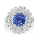 4.91ct Sapphire Ring with 2.38tct Diamonds set in 18K White Gold