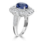 4.91ct Sapphire Ring with 2.38tct Diamonds set in 18K White Gold