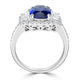 3.04ct Sapphire Ring with 0.88tct Diamonds set in 18K White Gold