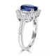 3.04ct Sapphire Ring with 0.88tct Diamonds set in 18K White Gold