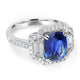 3.04ct Sapphire Ring with 0.88tct Diamonds set in 18K White Gold