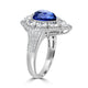 3.51ct Sapphire Ring with 1.81tct Diamonds set in 18K White Gold