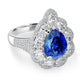 3.51ct Sapphire Ring with 1.81tct Diamonds set in 18K White Gold