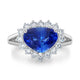 3.91ct Sapphire Ring with 0.65tct Diamonds set in 18K White Gold