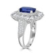 4ct Sapphire Ring with 2.89tct Diamonds set in 18K White Gold