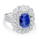 4ct Sapphire Ring with 2.89tct Diamonds set in 18K White Gold