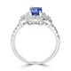 1.28ct Blue Sapphire Rings with 0.54tct Diamond set in 14K White Gold