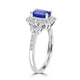 1.28ct Blue Sapphire Rings with 0.54tct Diamond set in 14K White Gold