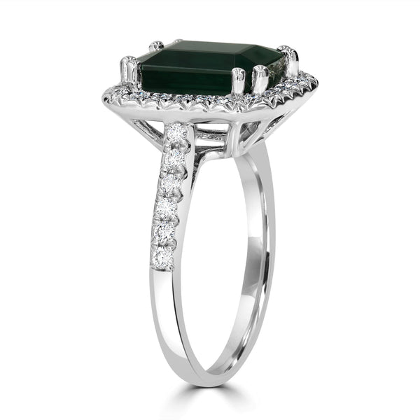 3.49ct Tourmaline Ring with 0.48tct Diamonds set in 14K White Gold