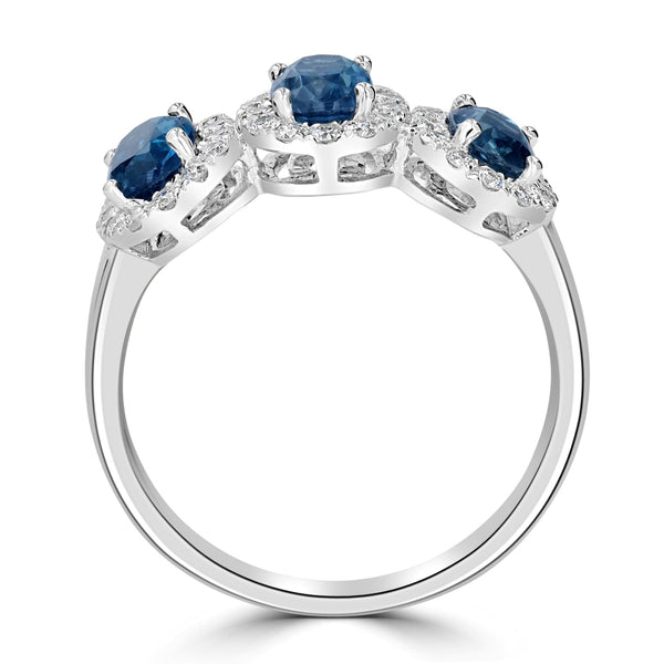 1.81tct Kyanite Ring with 0.43tct Diamonds set in 14K White Gold