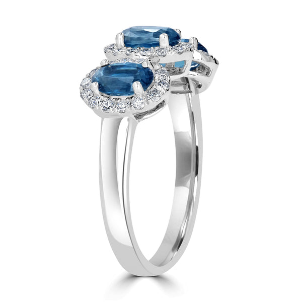 1.81tct Kyanite Ring with 0.43tct Diamonds set in 14K White Gold