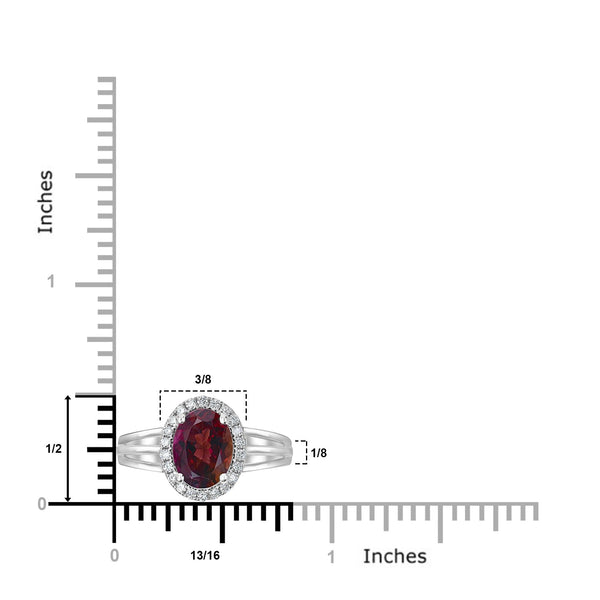 1.71ct Tourmaline Ring with 0.17tct Diamonds set in 14K White Gold