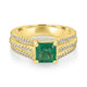 1.46ct Emerald Ring with 0.58tct Diamonds set in 14K Yellow Gold