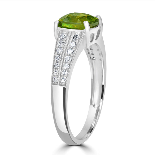 1.76ct Sphene Ring with 0.25tct Diamonds set in 14K White Gold