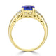 2.26ct Tanzanite Ring with 0.43tct Diamonds set in 14K Yellow Gold