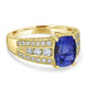 2.26ct Tanzanite Ring with 0.43tct Diamonds set in 14K Yellow Gold