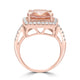 5.46ct Morganite Rings with 0.56tct Diamond set in 14K Rose Gold