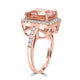 5.46ct Morganite Rings with 0.56tct Diamond set in 14K Rose Gold