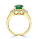 1.6ct Emerald Rings with 0.37tct Diamond set in 14K Yellow Gold