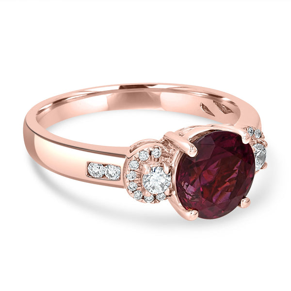 1.81ct Tourmaline Ring with 0.21tct Diamonds set in 14K Rose Gold