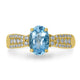 1.2ct Aquamarine Ring with 0.23tct Diamonds set in 14K Yellow Gold