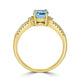 1.2ct Aquamarine Ring with 0.23tct Diamonds set in 14K Yellow Gold