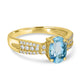 1.2ct Aquamarine Ring with 0.23tct Diamonds set in 14K Yellow Gold