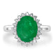 2.99ct Emerald Ring with 0.34tct Diamonds set in 14K White Gold