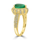 2.1ct Emerald Ring with 0.44tct Diamonds set in 14K Yellow Gold