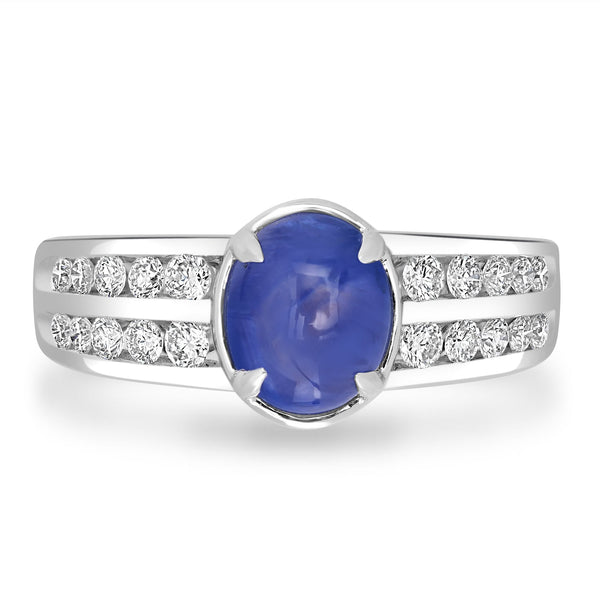 2.24ct  Sapphire Rings with 0.44tct Diamond set in 14K White Gold