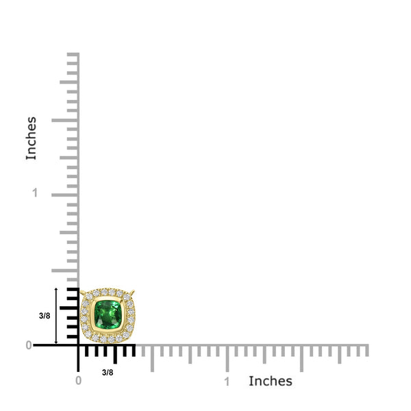 1.03ct Tsavorite Necklaces with 0.16tct Diamond set in 14K Yellow Gold