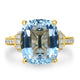 5.39ct  Aquamarine Rings with 0.25tct Diamond set in 14K Yellow Gold