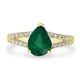 1.43ct Emerald Ring with 0.22tct Diamonds set in 18K Yellow Gold