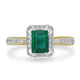 0.75ct Emerald Ring with 0.35tct Diamonds set in 14K Two Tone Gold