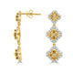 0.86tct Green Diamond Earring with 0.96tct Diamonds set in 14K Yellow Gold