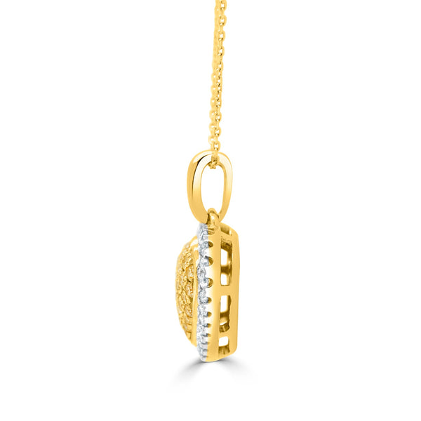 0.31tct Yellow Diamond Pendant with 0.22tct Diamonds set in 14K Yellow Gold