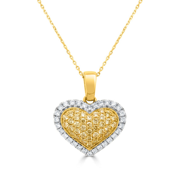 0.31tct Yellow Diamond Pendant with 0.22tct Diamonds set in 14K Yellow Gold