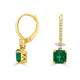 1.83tct Emerald Earring with 0.2tct Diamonds set in 14K Yellow Gold