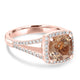 2.27ct Morganite Ring with 0.32tct Diamonds set in 14K Rose Gold