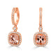 4.09tct Morganite Earring with 0.52tct Diamonds set in 14K Rose Gold